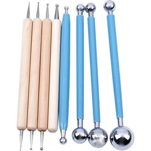 8 Piece Ball Stylus Dotting Tools for Clay Pottery Ceramics Doll Modeling Paper Flowers