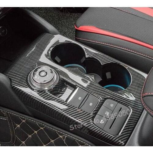 ABS Matte/Carbon fibre For Ford Focus 2019 Interior Car Gear Shift Knob Frame panel Decoration Cover Trim Car Styling Accessorie