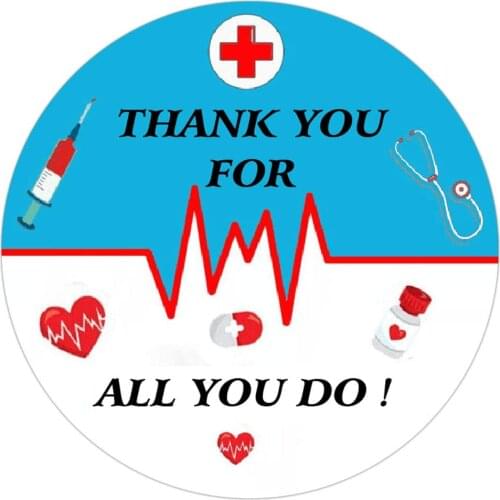 Thank You Healthcare Workers Labels for Nurses, Doctors EMTs Essential Workers ,Gift Card Set with Envelopes and Stickers