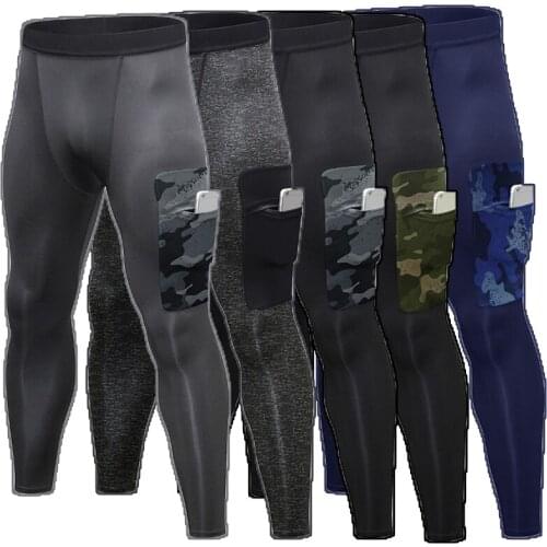 New Zipper Pocket Pants For Men Quick Dry Jogging Gym Fitness Clothing Training Sport Trouser Running Leggings Male Sports Pants