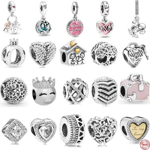 New free shipping Best Friends Heart & Key family mom Dangle bead fit Original Pandora charms silver 925 bracelet women X016