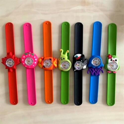 30 Cartoon Styles Children Kids Quartz Wrist Watches Colorful Bend Slap Strap Kids Watch Girl Boy Christmas Party Gift Clock