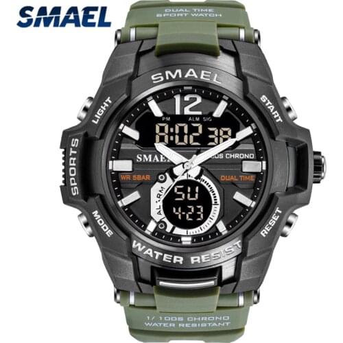 SMAEL Relogio Masculino Casual Quartz Watch Men Outdoor Sport Military Wristwatch Waterproof Multifunction Digital Watches Men