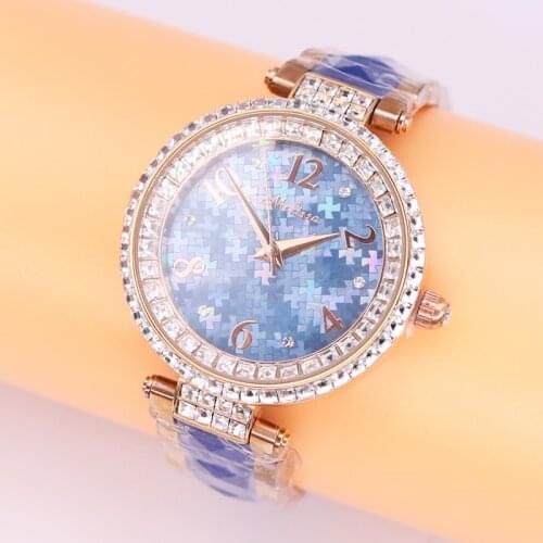 Luxury Lady Womens Watch Ceramic Elegant Rhinestone Fashion Fine Hours Dress Bracelet Crystal Girls Birthday Gift Melissa Box