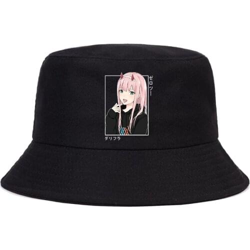 Darling In The Franxx Summer Hat Women Men Panama Bucket Cap The Design Flat Visor Zero Two Bucket Hat Fisherman Hat