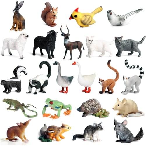 2020 Action&Toys Wildlife Forest Monkey Birds Rodent Animal Collection PVC Model Collectible Doll Figure For Kid Gift Home Deco