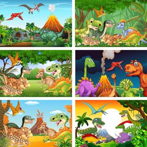 Mehofond Photography Background Jurassic Park Dinosaur Green Leaves Volcanic Eruption Birthday Baby Shower Photo Studio Backdrop