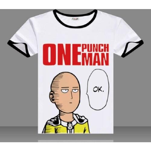 High-Q Unisex Male Female ONE PUNCH-MAN Saitama Cotton Short T-shirt Tees Shirt