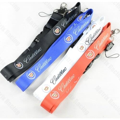 JDM Style For GM CADILLAC Car Logo Cellphone Lanyard JDM Racing Car Keychain ID Holder Mobile Neck Strap with Quick Release