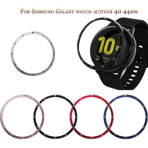 Classic Bezel Ring Cover For Samsung Galaxy Watch Active 2 44mm 40mm Smartwatch Dial Adhesive Anti Scratch protection metal case