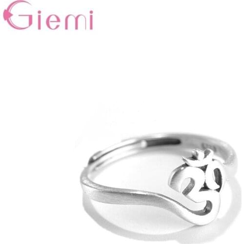 Sterling Silver Authentic 925 Simple Design Ring Opening Finger Rings For Women Free Size Korean Style Jewelry Accessory