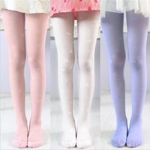 Girls dance tights summer cute butterfly printing Pantyhose Velvet Fabric Tights Stocking Pants for girl 80-135cm height