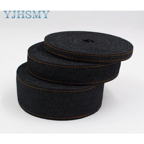 L-201009-1202 5Yards 3/8''1''1-1/2" Double-Sided Jumper Denim Fabric Tape Crafts Bow Cap Accessories and Decorations