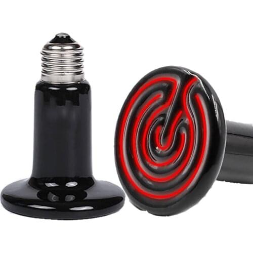 Reptile Heating Lamp 25/75/100/200W Ceramic Infrared Lamp Reptile Bulb Temperature Control Equipment 220v-240v