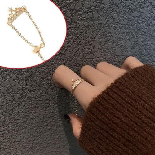Cute Elegant Crown Rings For Women Fashion Jewelry Accessories Adjustable Gem Ring Fashion 2021 New Style Good Gift