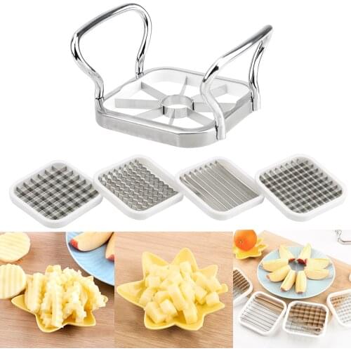 ITIMO 5pcs/set Vegetable Fruits Cutter Slicer Multi-Functional Kitchen Utensil Tool Stainless Steel for Apple Pear Potato Chips