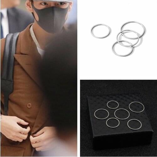 Fashion Knuckle Rings Kpop Jewelry bangtan boys Trendy Idol Ring Accessories for Women Men Multi Sizes V Kim Tae Hyung fans