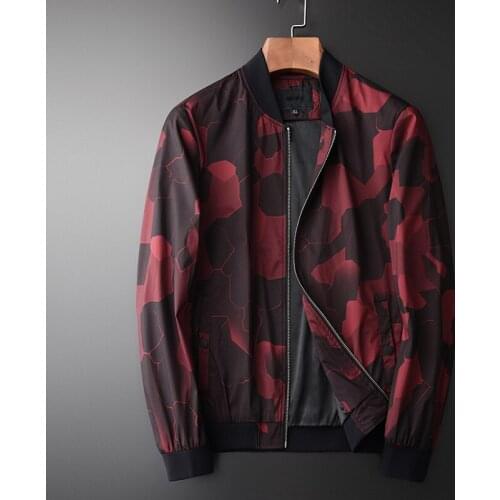 Stand Collar Men Luxury 3d Dark Grain Printing Mens Jackets And Spring Autumn Slim Fit Man Coats Plus Size