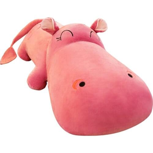 Dorimytrader Jumbo Soft Cartoon Hippo Plush Toy Stuffed Animal Hipps Doll Pillow for Children Gift 63inch 160cm DY60988
