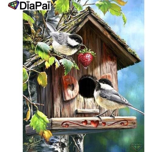 DIAPAI 100% Full Square/Round Drill 5D DIY Diamond Painting "Animal bird house" Diamond Embroidery Cross Stitch 3D Decor A20600