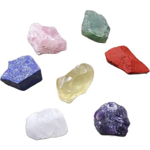 Natural healing crystals stone rough stone 7 chakras sets for Yoga Reiki Meditation