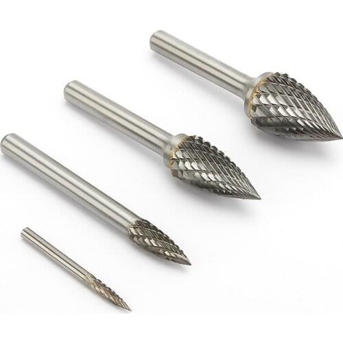 Noreturn 1pcs Rotary file Steel File Milling Cutter Double Groove G type arc point file Size3-16mm