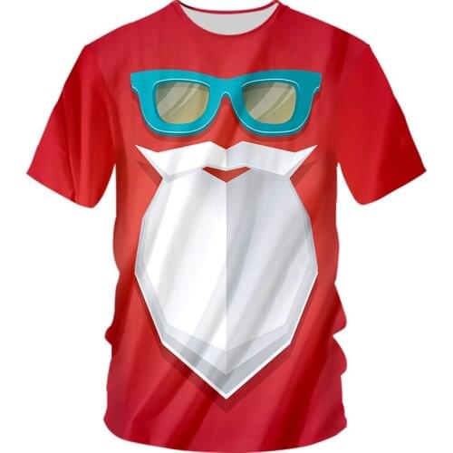 CJLM Man New Santa Beard O Neck Tshirt 3D Printed Mens Large Size Leisure Tee Shirt Funny Christmas T-shirt Suppliers