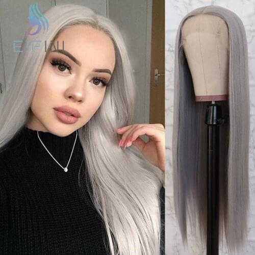 Brazilian Silver Color Human Hair Wig Glueless Straight Lace Front Human Hair Wigs Preplucked With Baby Hair Grey Lace Front Wig