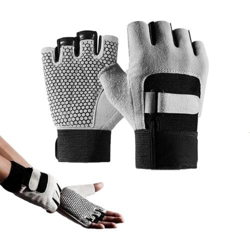 Weightlifting Half Finger Gloves Men Women Bodybuilding Fitness Dumbbell Training Gym Non-slip Breathable Hand Protector Gloves