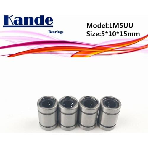 Kande Bearings LM5UU 10pcs LM5UU Linear Bearing 5x10x15mm LM5 UU Linear Bearing LM5 Slide linear bearing