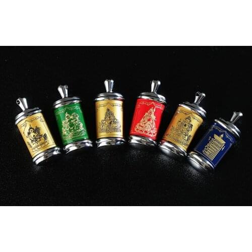 Tibet Taiwan pure copper Gawu box hangs Huang Caishen Necklace Pendant Ludu Mulian Master Wenshu Gawu box