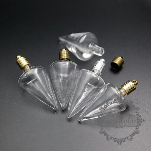 35x18MM water drop glass tube bottle wish pendant charm with silver,gold,bronze,raw brass bail DIY glass dome supplies 1800268