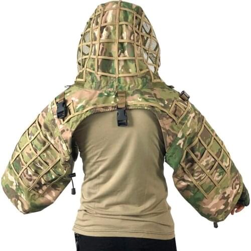 Hot Tactical Camouflage CS Army Fans Field Sniper Ghillie Clothes Outdoor Hunting Hiding Plaid Cloth Wearproof Breathable Jacket