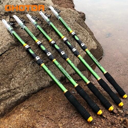 GHOTDA Carbon Fiber FRP 2.1M 2.4M 2.7M 3.0M 3.6M Portable Telescopic Fishing Rod High Performance Sea Fishing Pole pesca Rod