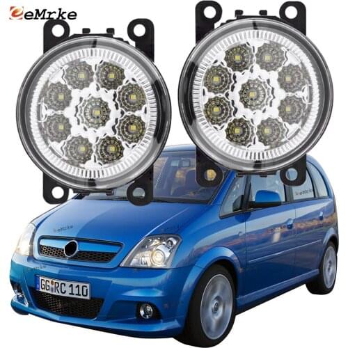EEMRKE 2x for Opel Vauxhall Meriva OPC A VXR Facelift 2006-2010 9-Pieces Led Fog Lights H11 12V Front Bumper Lights Car Styling