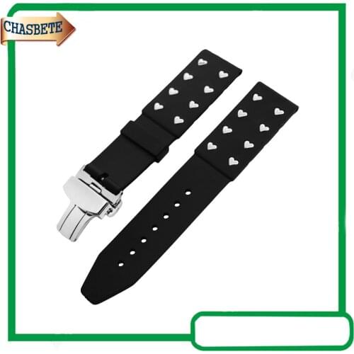 Silicone Rubber Watch Band for Citizen Watchband 22mm 24mm Men Women Resin Strap Belt Wrist Loop Bracelet Black + Spring Bar