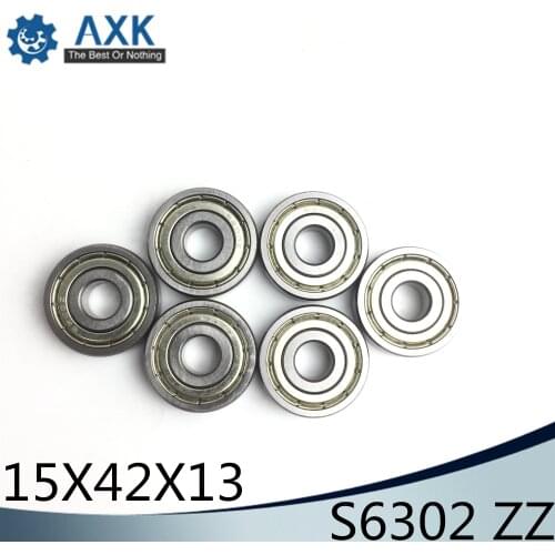 S6302ZZ Bearing 15*42*13 mm ( 10PCS ) ABEC-1 S6302 Z ZZ S 6302 440C Stainless Steel S6302Z Ball Bearings