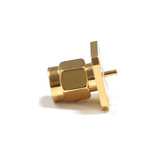 10pcs SMA Male Plug RF Coax Connector solder post Cable 4-hole panel mount Goldplated NEW wholesale