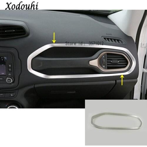 For Jeep Renegade 2016 2017 2018 2019 2020 Car Inner Garnish Trim Stainless Steel Front Up Air Conditioning Outlet Vent Frame