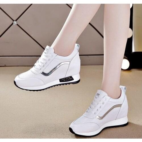 Inner increase womens shoes 2020 spring and summer new casual shoes lace-up single shoes comfortable sports shoes white shoes