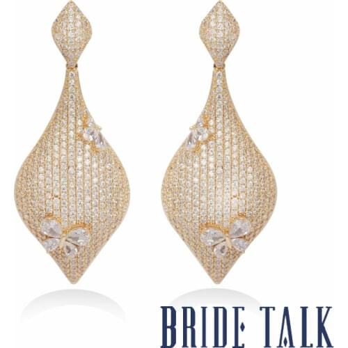 Bride Talk Luxury Brand New Design Best-selling Women Earrings Water Drop AAA Cubic Zirconia Pretty Fashion Dubai Bridal Jewelry