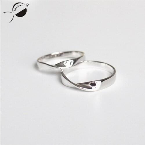 Free Carving Letter Wedding Ring for Women Couple Silver 925 Fashion Jewelry Rings Anniversary Simple Silver Wedding Ring Female