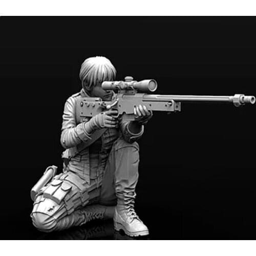 1/35 (50mm) Resin Model Kits Sharpshooter Kelley Female Soldier Resin Sniper Model Toys A-116 Self-assembled White J3M5