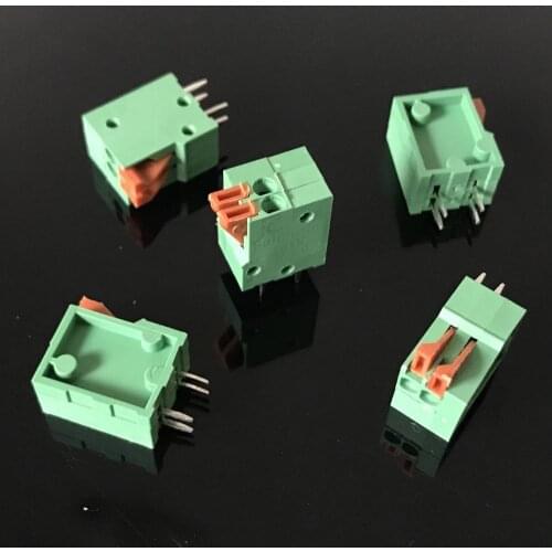 100PCS NEW KF141V-2P 2Pin Can be spliced terminals 2.54mm Pitch Straight PCB Spring Teminal Block Connector