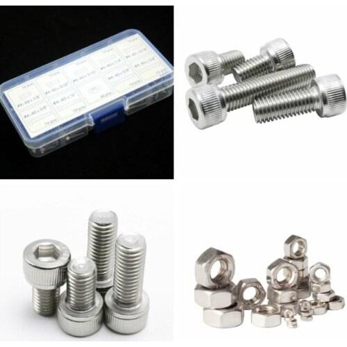 126 pcs/box Cylindrical Head with Hexagon Socket Screws 304 Stainless Steel BoIt Nuts