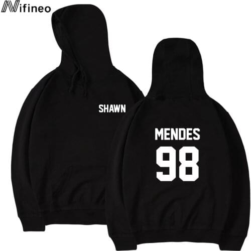 2020 Spring Sweatshirt Hoodie Shawn Mendes 98 Letters Printed Jacket Coat Streetwear Pullover Hoodies Moleton Feminino