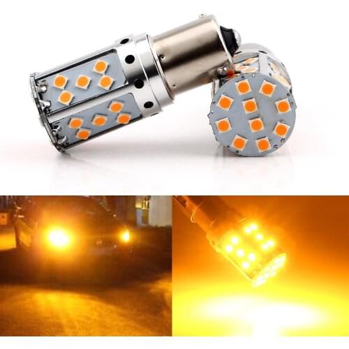 2x CANBUS No errors for Cars 1156 7506 BA15S P21W led BAU15S PY21W T20 7440 7443 For Front Turn Signal Lights No Flash Yellow