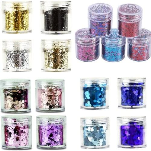 4/5 Boxes/Set Nail Sequins Flakes Holographic Ultra-thin Chunky Mix-Hexagon Sequins DIY Nail Tips Art Glitter Decoration Sequins