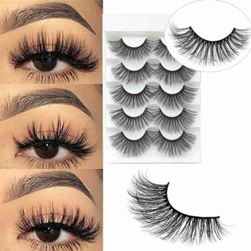 5 Pairs 6D Long Mink Eyelashes Natural False eyelashes Lashes Soft Fake Eyelashes Extension Makeup Wholesales Fake Eyelashes