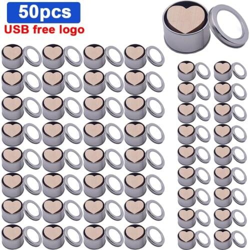 50pcs/lot wooden heart love+box Personalized Free Custom LOGO usb 2.0 flash drive 4G 8GB 16GB 32GB 64GB usb 2.0 photography gift